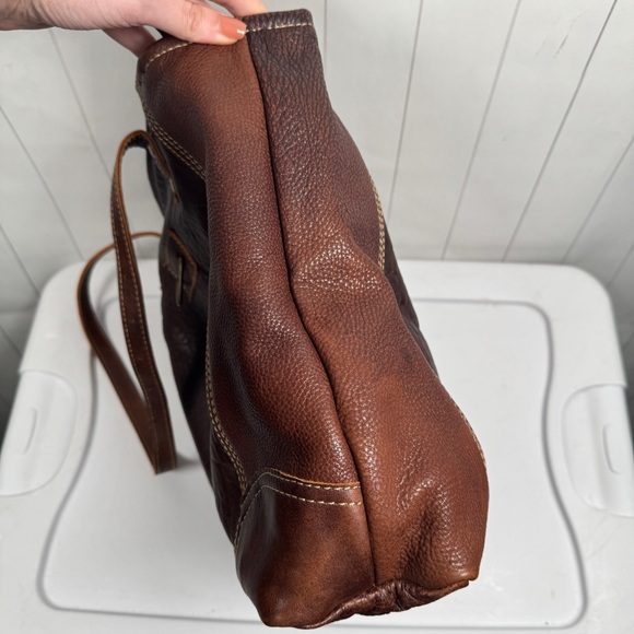 Myra Bag Cotton Carve/Leather Shoulder Bag Brown Western Boho Fashion Sq. Purse - Picture 6 of 12